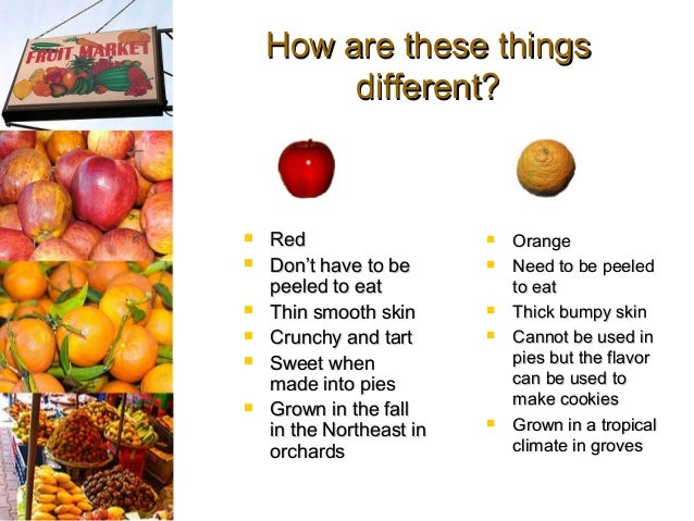 compare and contrast apples and oranges essay
